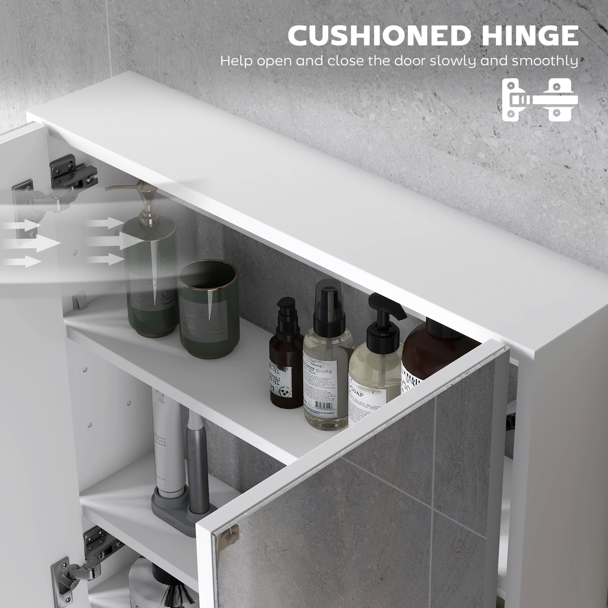 Vanity Bathroom Cabinet with Mirror, Wall Mounted Storage Organizer for Bathroom, Modern Design view 4