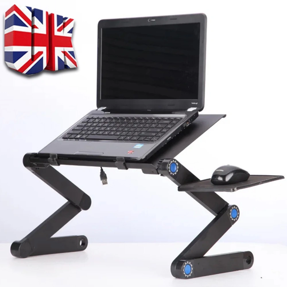 Adjustable Laptop Stand, Folding Portable Computer Table & Desk Tray for Sofa Lap Use