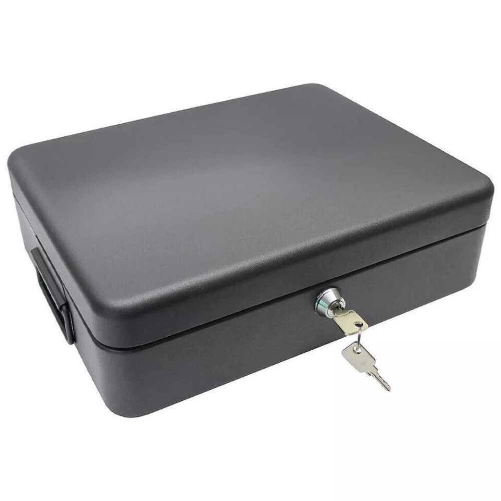 A4 Fireproof Lock Box Security Cash Key Document Safe Chest for Home Office view 2