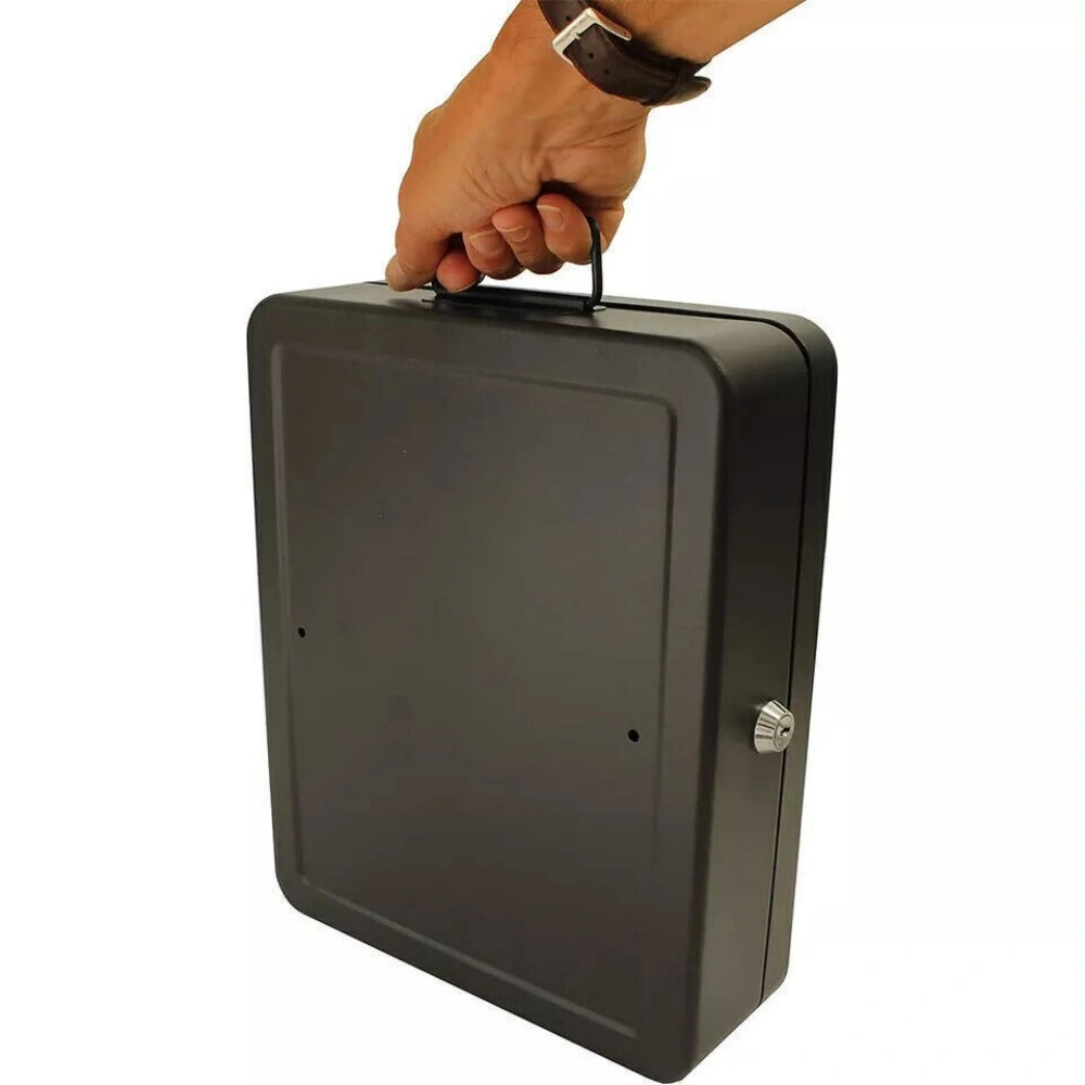 A4 Fireproof Lock Box Security Cash Key Document Safe Chest for Home Office view 4