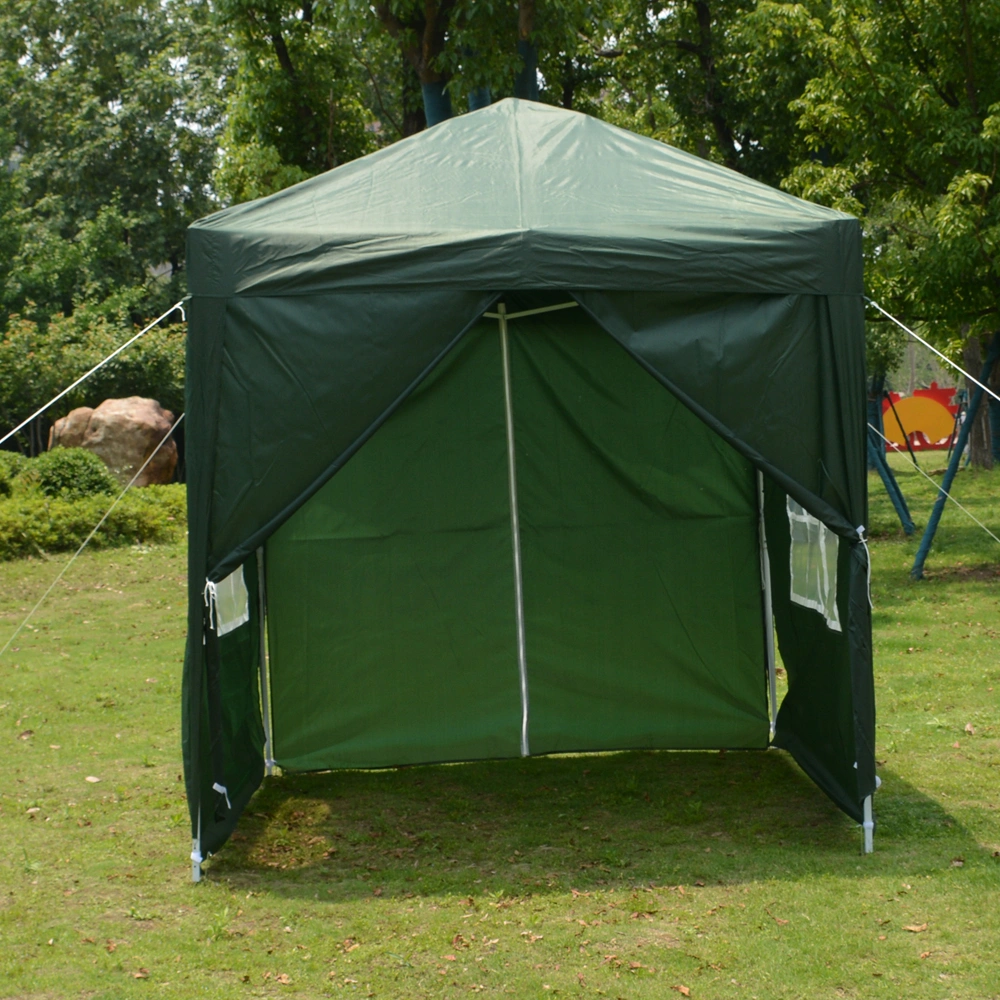 2x2m Green Waterproof Folding Tent, Right-Angle Portable Pop-up Shelter with 2 Doors & 2 Windows for Outdoor Camping view 13