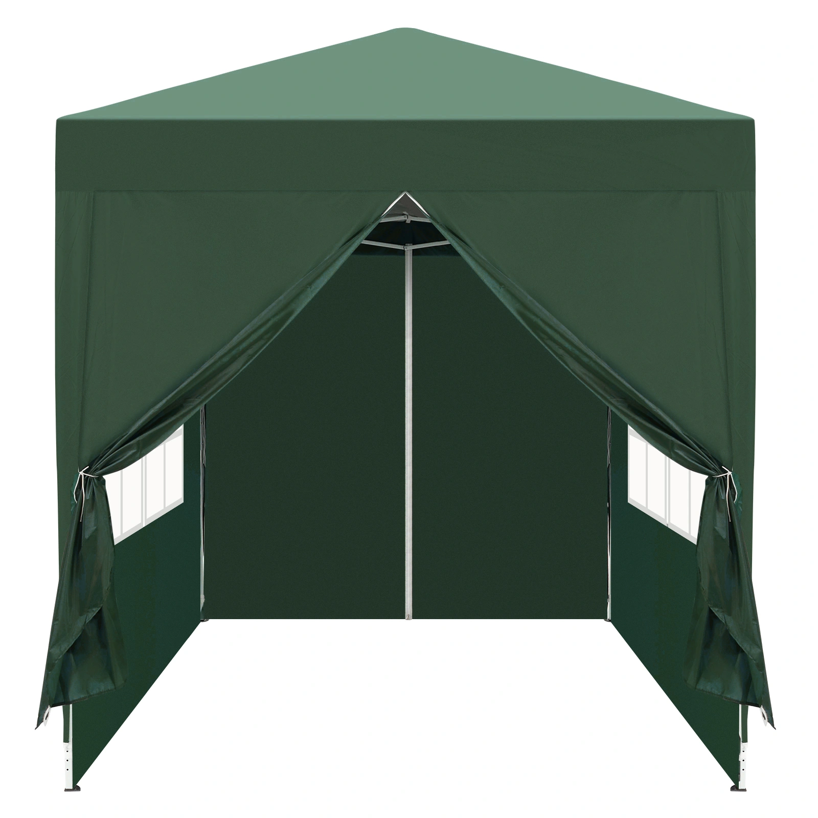 2x2m Green Waterproof Folding Tent, Right-Angle Portable Pop-up Shelter with 2 Doors & 2 Windows for Outdoor Camping view 29