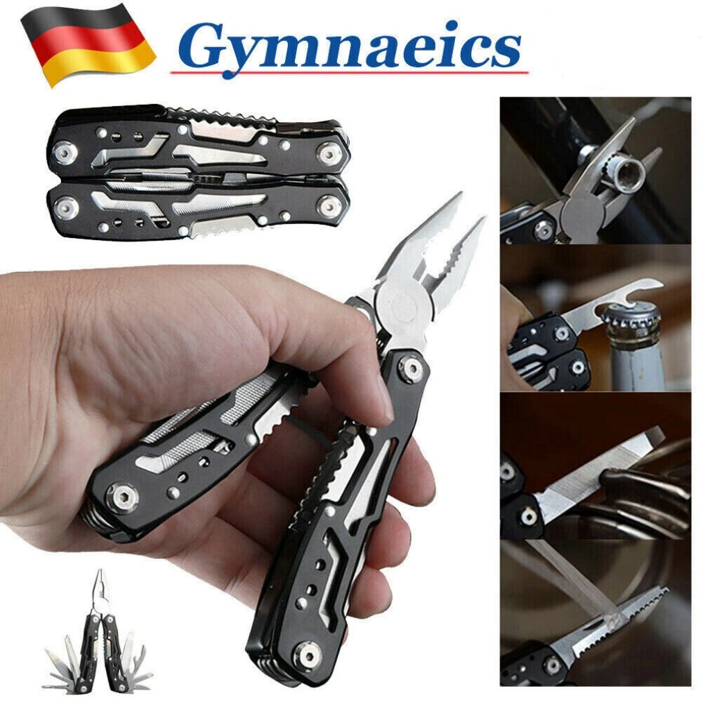 Stainless Steel Multi-Tool with Pliers & Saw, Folding Outdoor Tool Kit with Pouch view 2