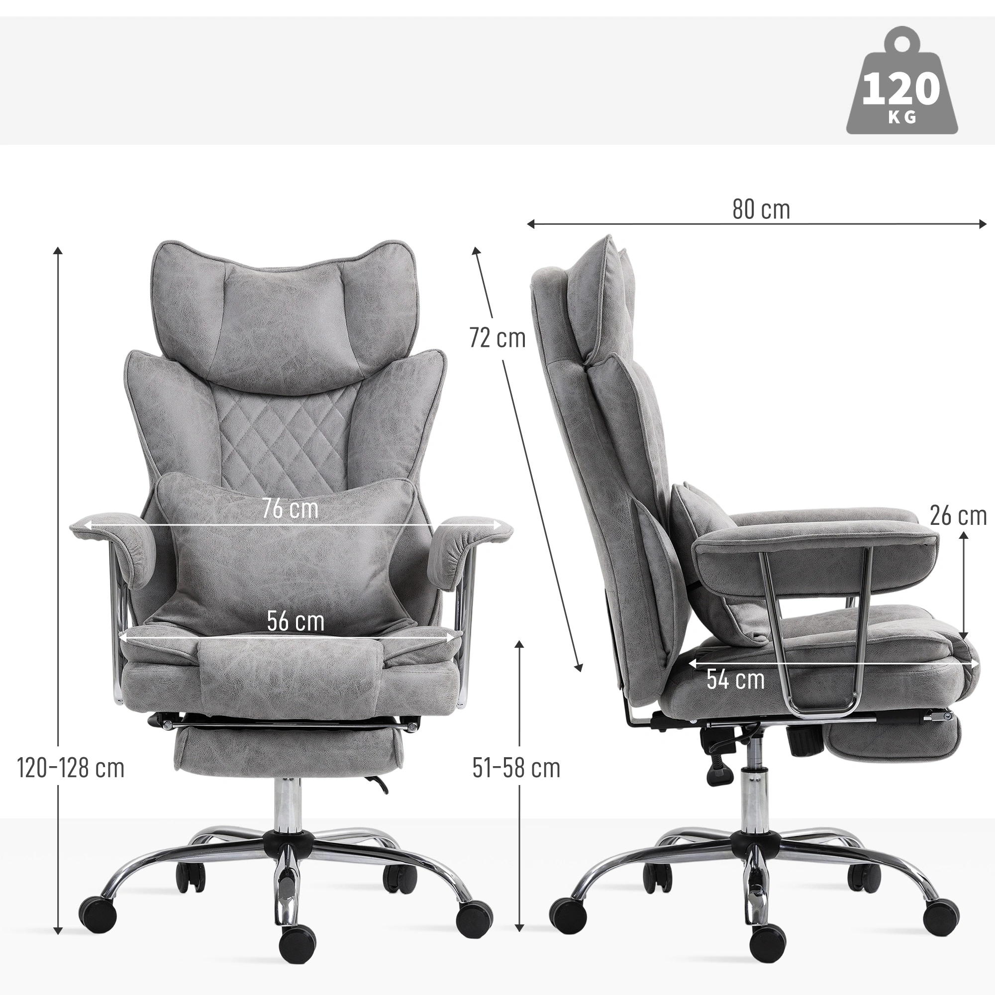 Ergonomic Computer Gaming Chair with Lumbar Support, High Back Reclining Office Chair for Home view 2