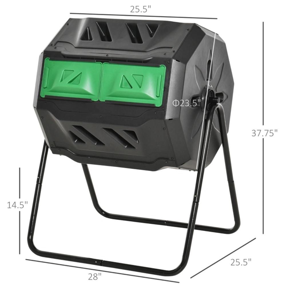 120L Compact Tumbling Compost Bin, Easy-Spin Outdoor Composter for Small Gardens, Weather-Resistant Plastic view 3