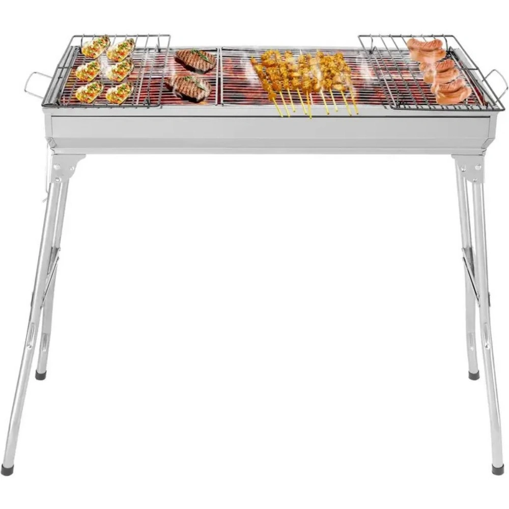 Folding BBQ Charcoal Grill Stainless Steel Garden Picnic Camping Stove view 2