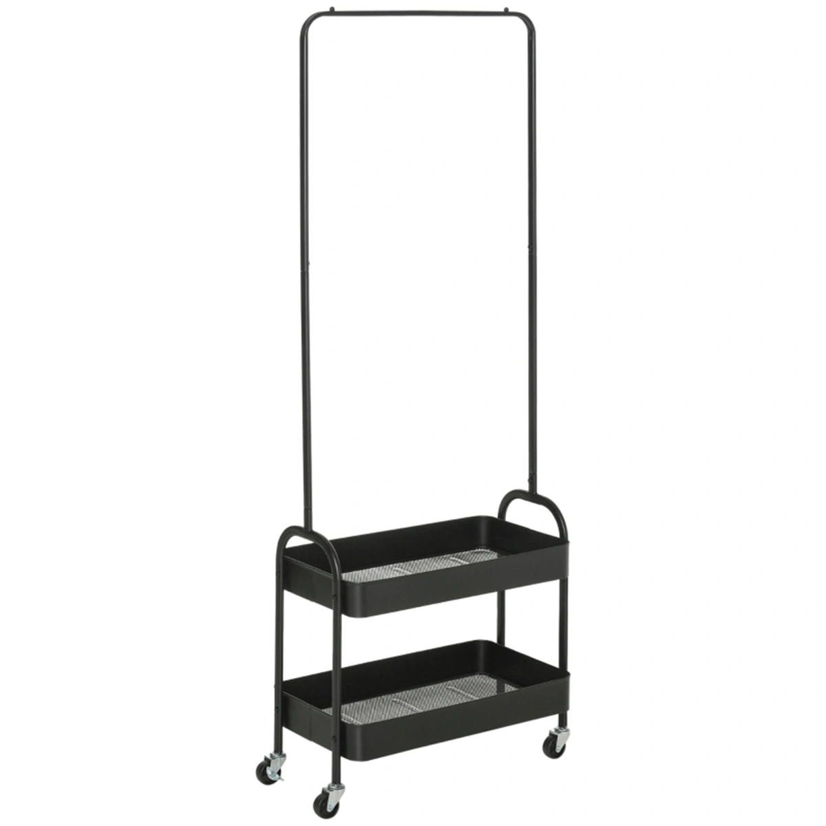 Standing Coat Rack with Shoe Stand, Multi-Functional Entryway Organizer Holder view 2