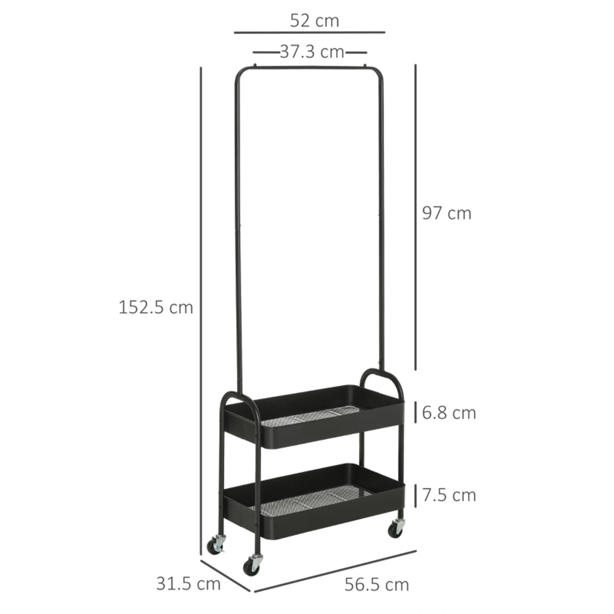 Standing Coat Rack with Shoe Stand, Multi-Functional Entryway Organizer Holder view 3
