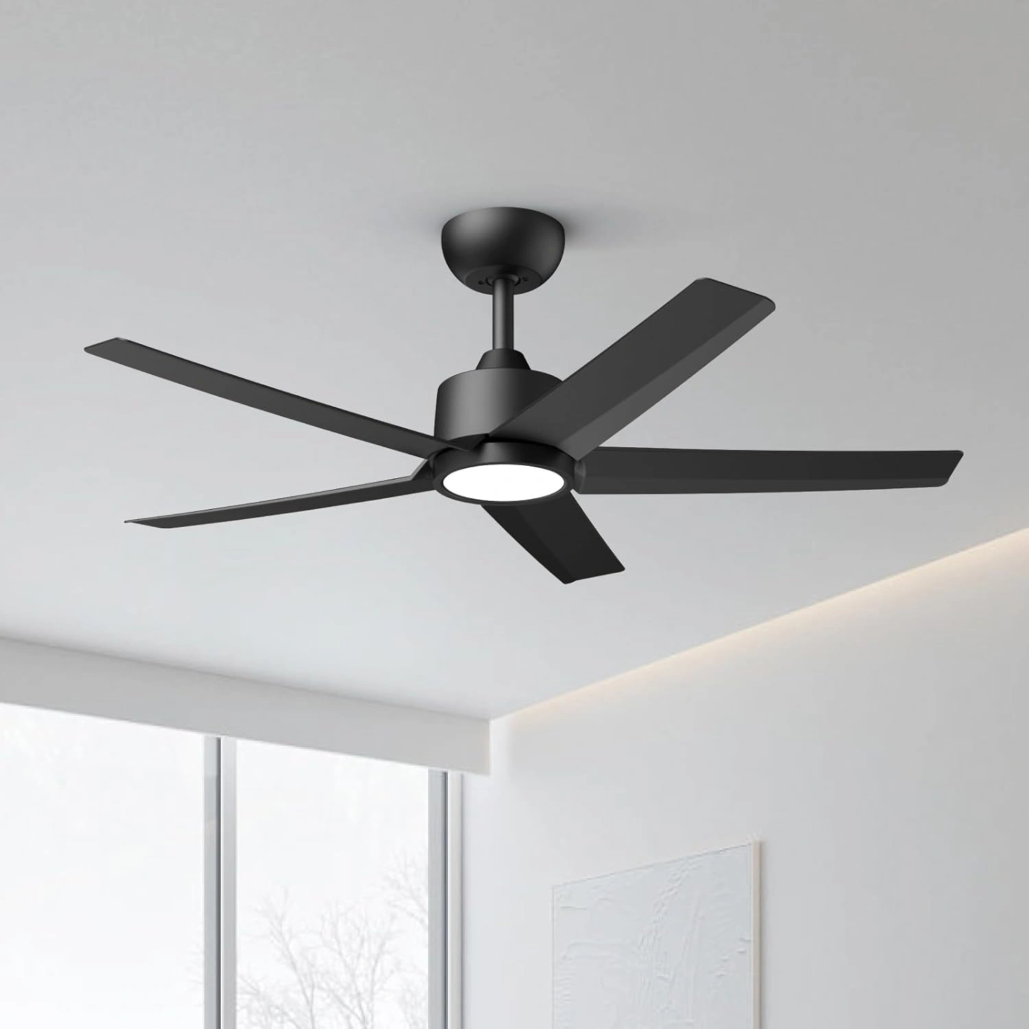 44 inch Ceiling Fans with Lights, Large Air Volume Ceiling Fans with Reversible Quiet DC Motor and Remote, 5D-W5[Unable ship on weekends, TK/TEMU only for pickup, only TX10643 warehouse supports GOFO] view 2