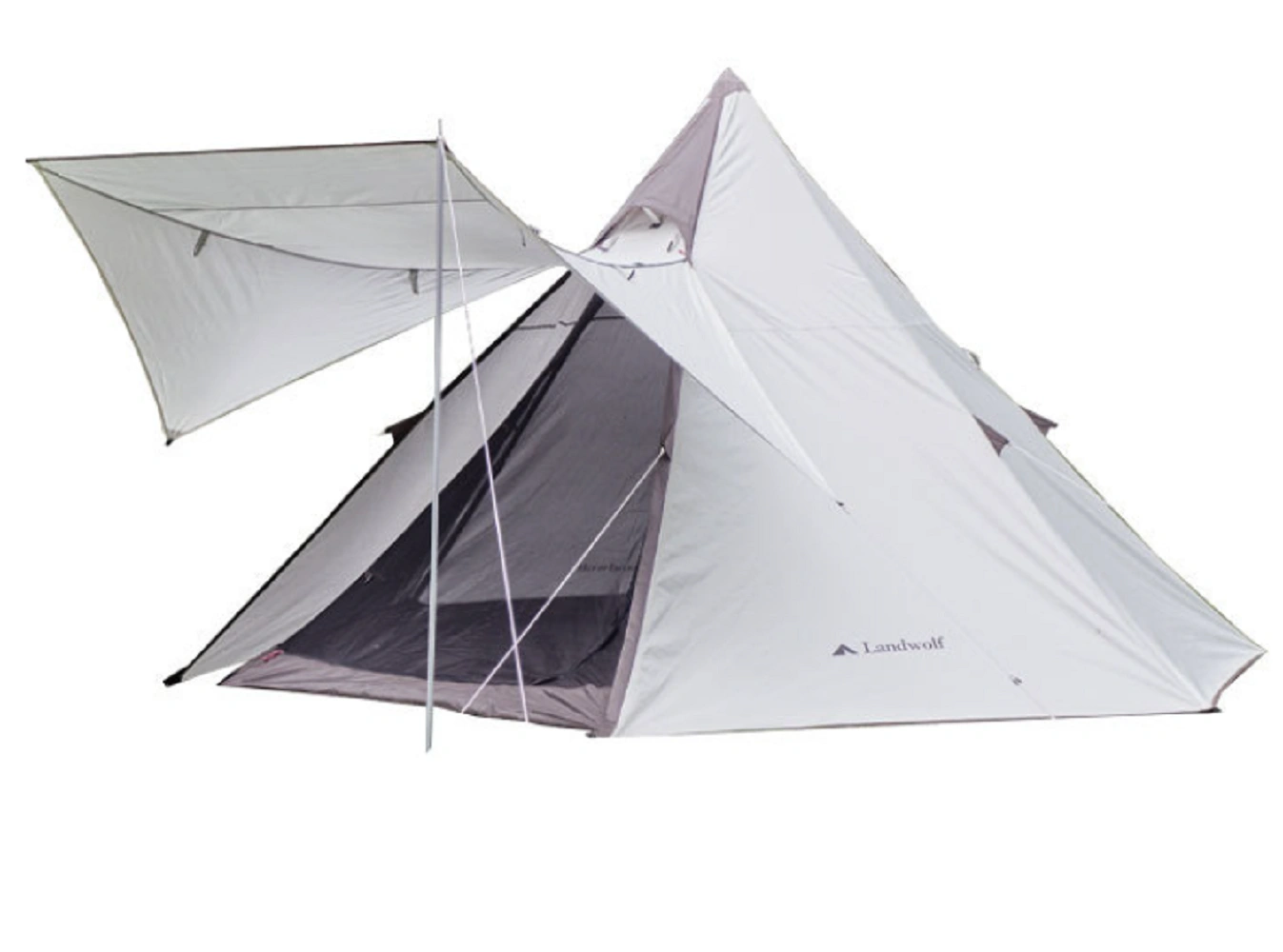 Pole-Free Rainproof Indian Teepee Pyramid Camping Tent, Easy Setup Outdoor Shelter