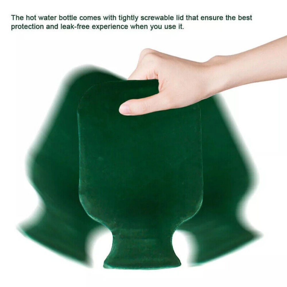 3x 1000ml Hot Water Bottle Cover with Belt, Rubberized Warm Plush Pouch, Hip Warmer Belt view 4