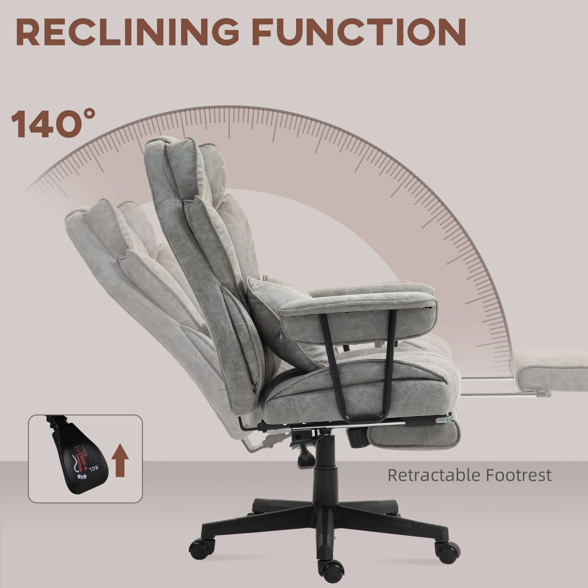 Ergonomic Office Chair with Massage Function, High Back Mesh Computer Chair with Lumbar Support, Adjustable Headrest Armrests view 3