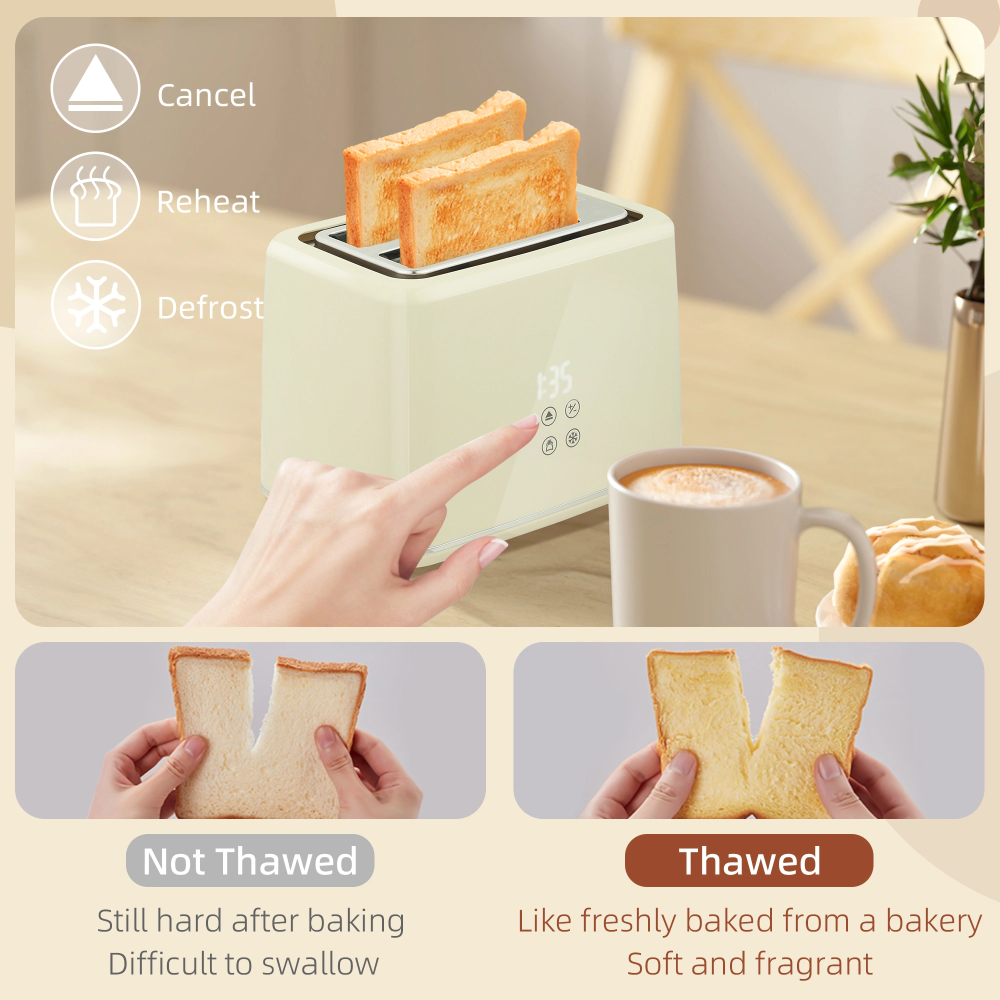 Stainless Steel Kettle and Toaster 2-Piece Kitchen Set, 1.7L Fast Boil Cordless Electric with Auto Shut-Off view 5