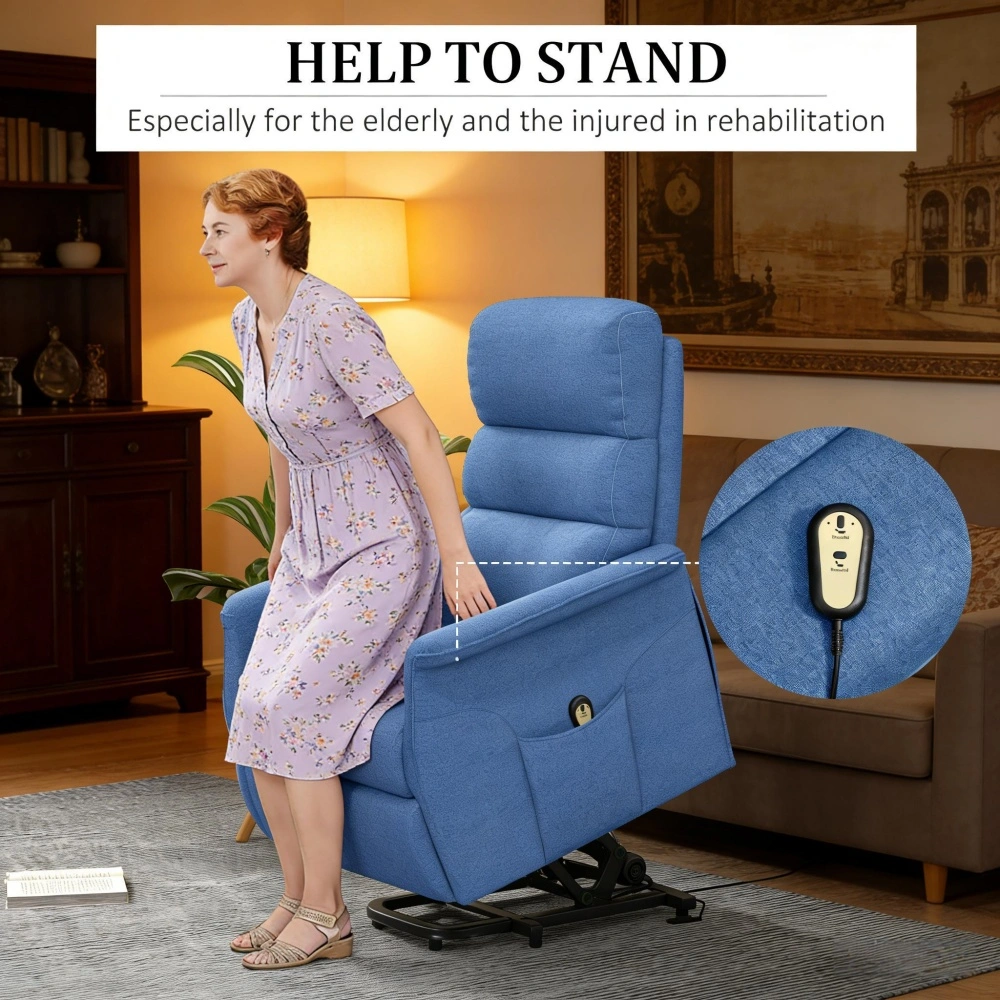 Riser Recliner Chair with USB Charging Port, Power Lift Recliner for Elderly, Large Capacity Cushion, Removable Armrests, Home Living Room Sofa view 8