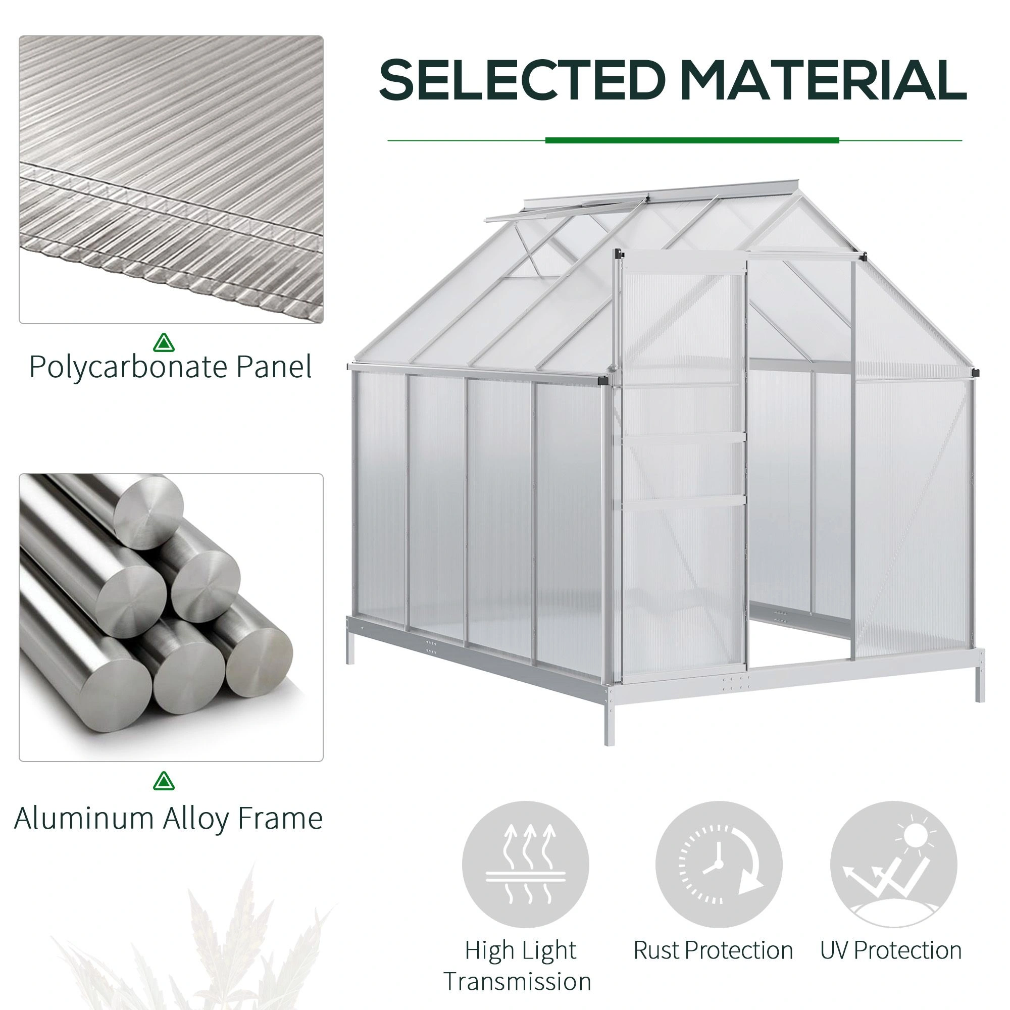 Walk-in Tunnel Greenhouse 6'x10' - UV-Resistant Poly Cover, Ventilation Windows, Steel Frame Kit for Garden & Outdoor Plants view 3