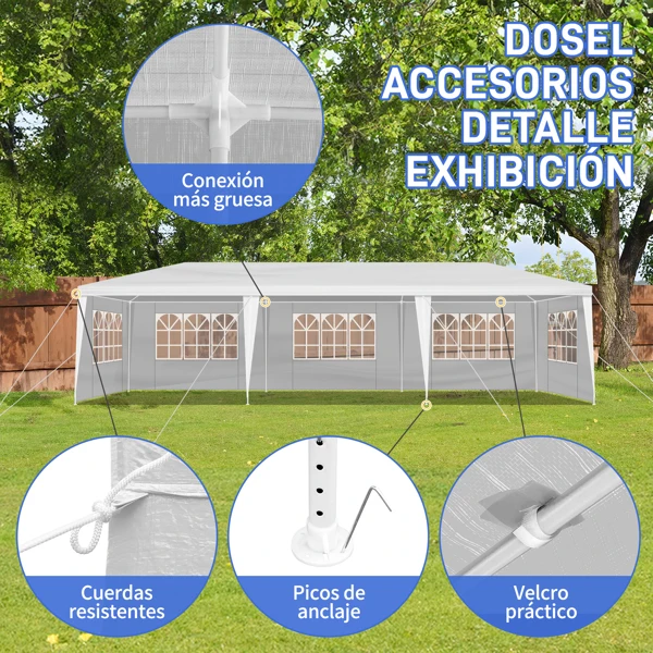 3*9m 5-Sided Iron PE Cloth Spiral Pipe Pergola view 3