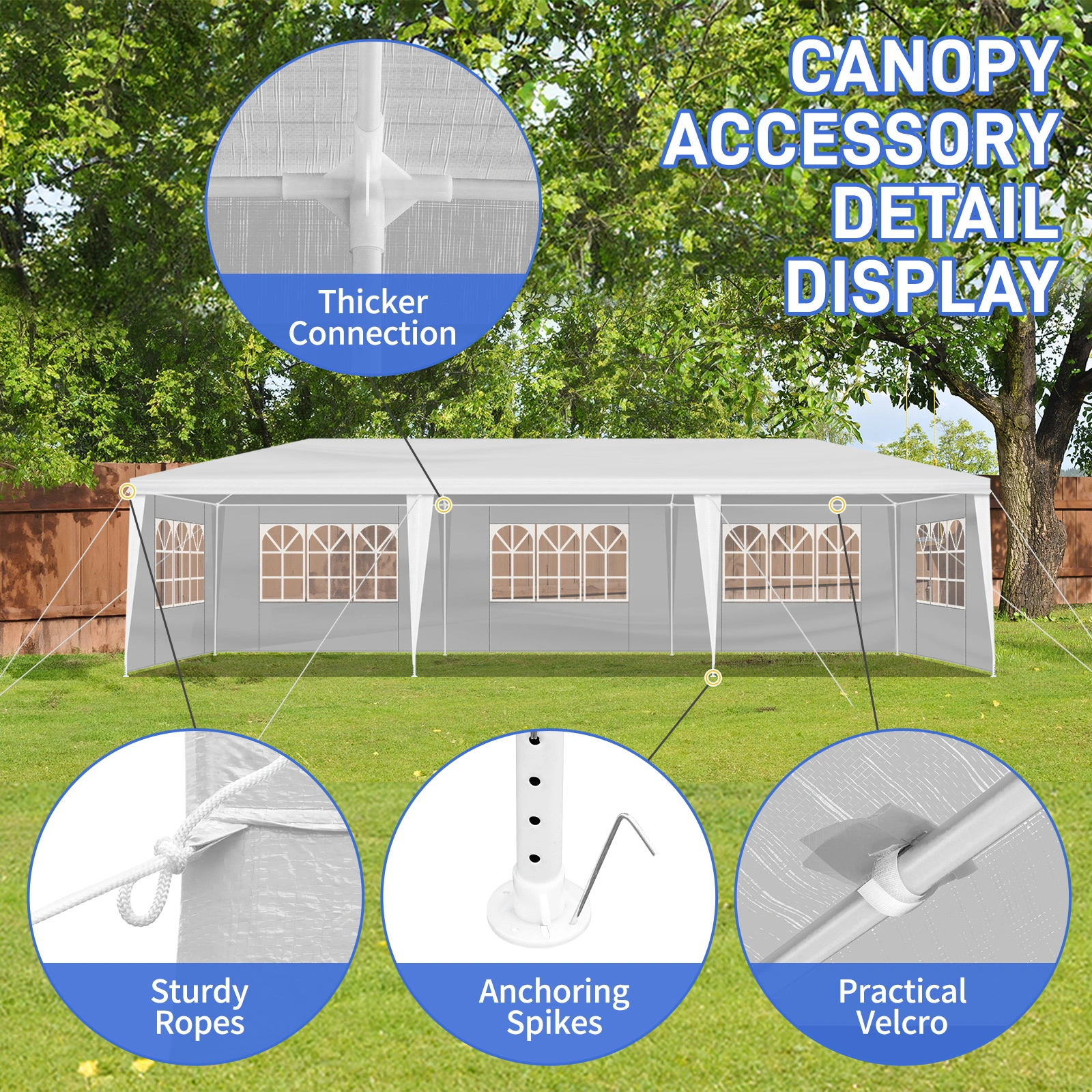 3*9m 5-Sided Iron PE Cloth Spiral Pipe Pergola view 17