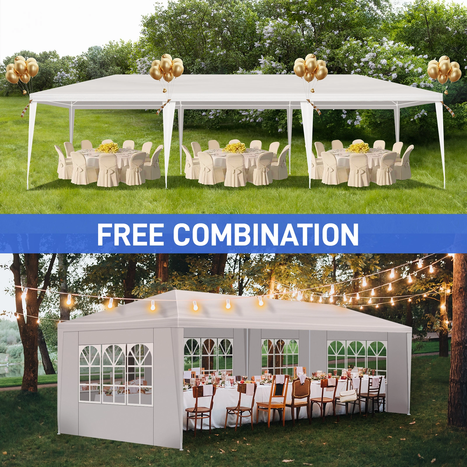 3*9m 5-Sided Iron PE Cloth Spiral Pipe Pergola view 20