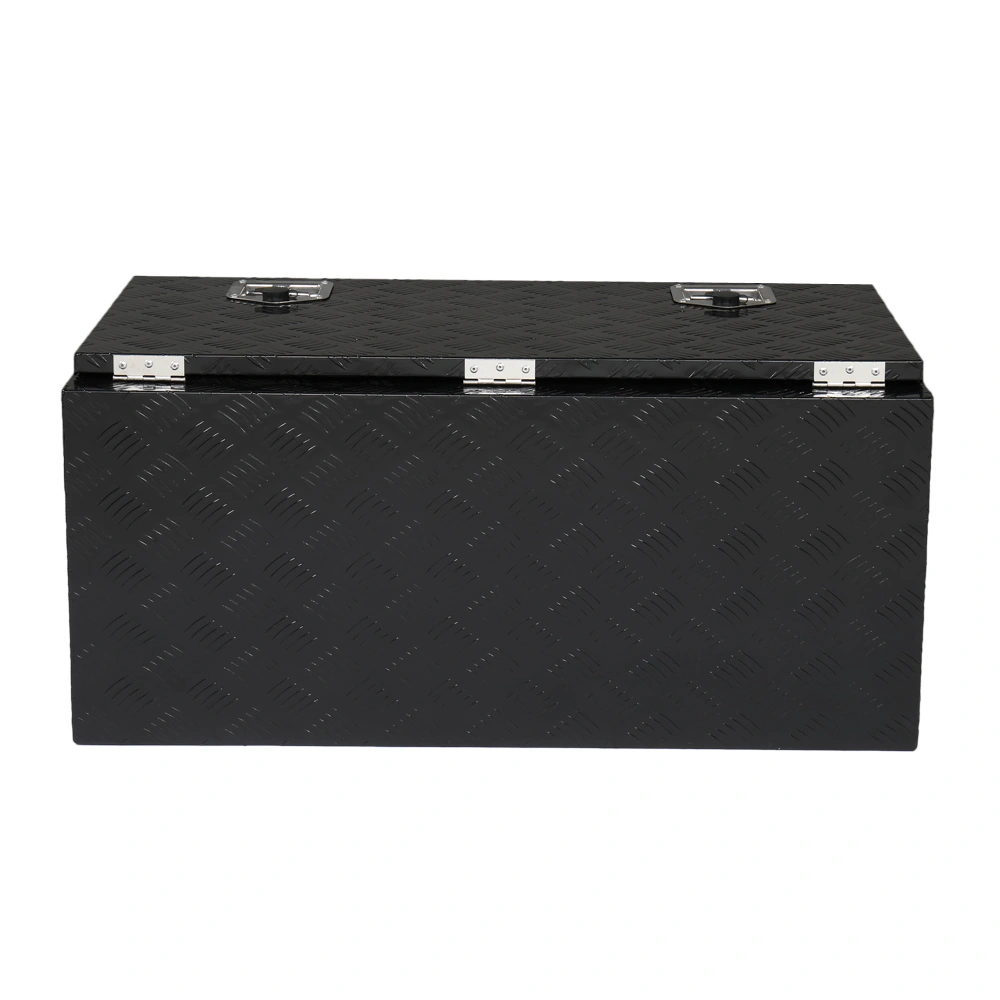 36 Inch Aluminum Under Body Toolbox 5 Bar Tread Surface Black - Heavy Duty Truck Side Storage Box