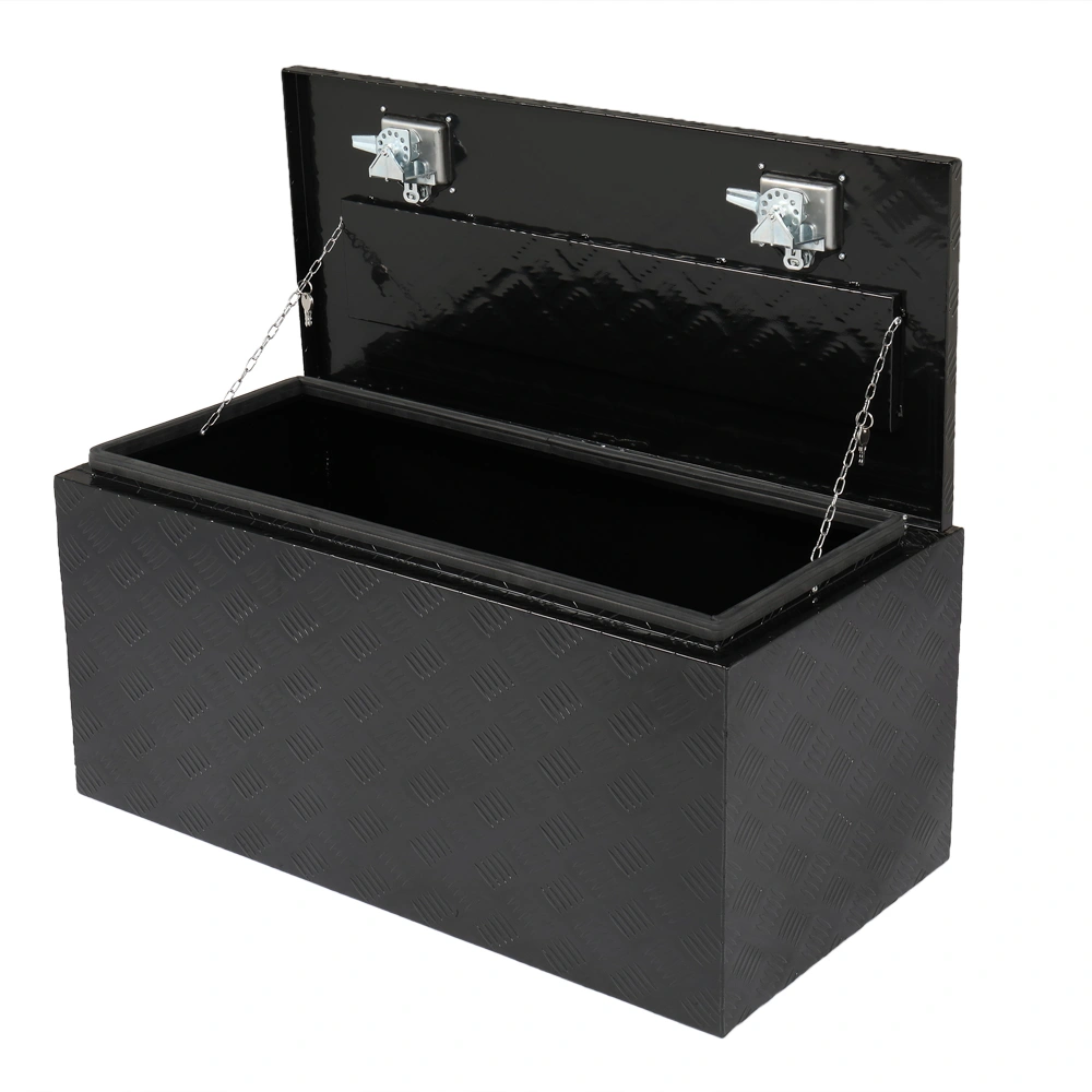 36 Inch Aluminum Under Body Toolbox 5 Bar Tread Surface Black - Heavy Duty Truck Side Storage Box view 11