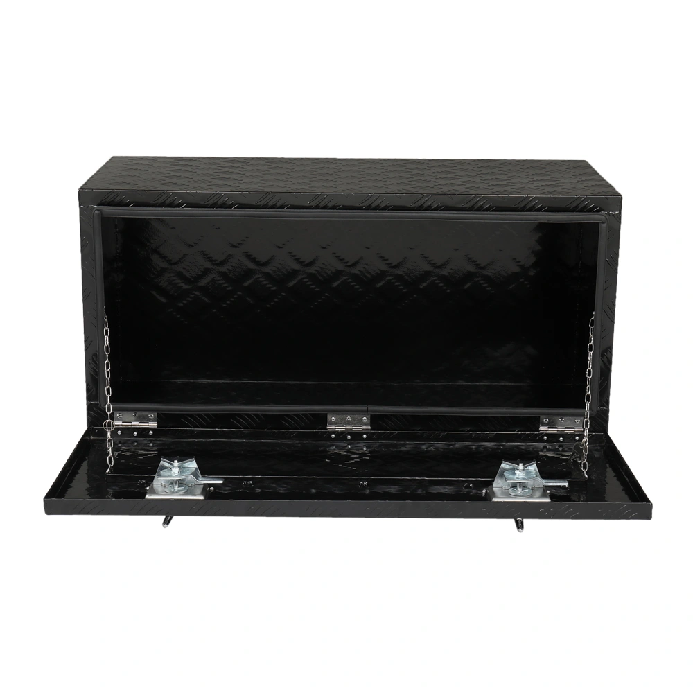 36 Inch Aluminum Under Body Toolbox 5 Bar Tread Surface Black - Heavy Duty Truck Side Storage Box view 2