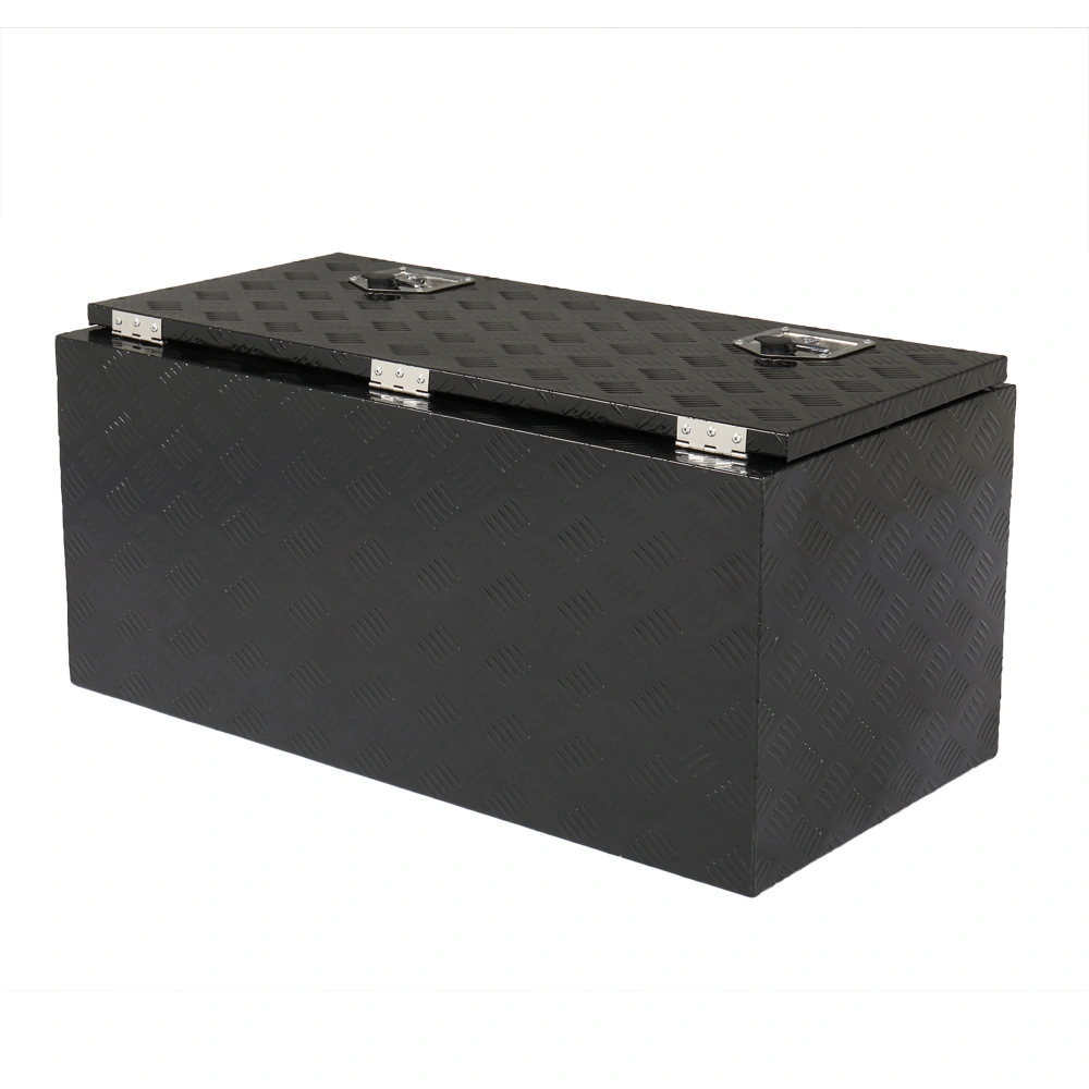 36 Inch Aluminum Under Body Toolbox 5 Bar Tread Surface Black - Heavy Duty Truck Side Storage Box view 4