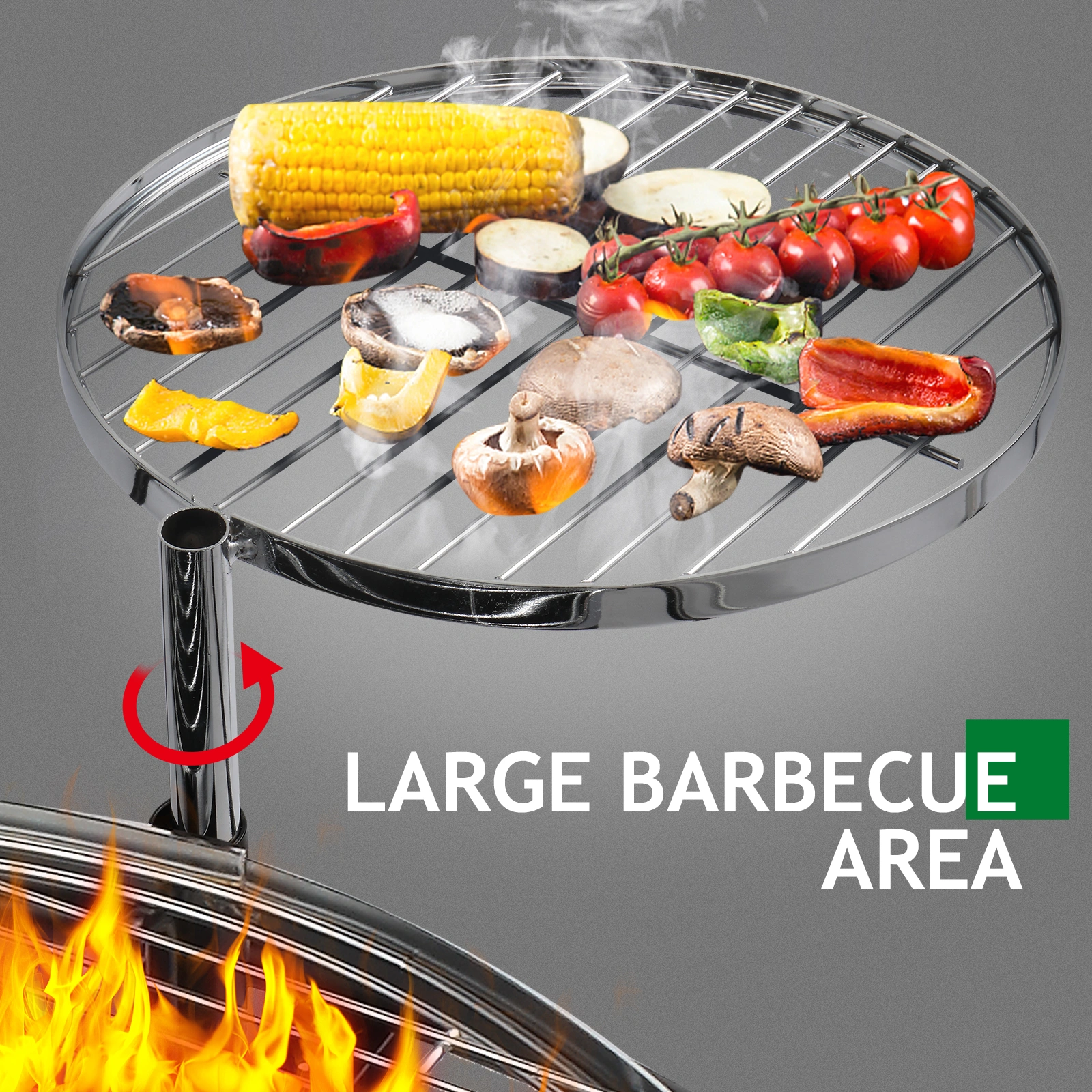 85*85*108cm Round Iron Spray Grill Black view 12