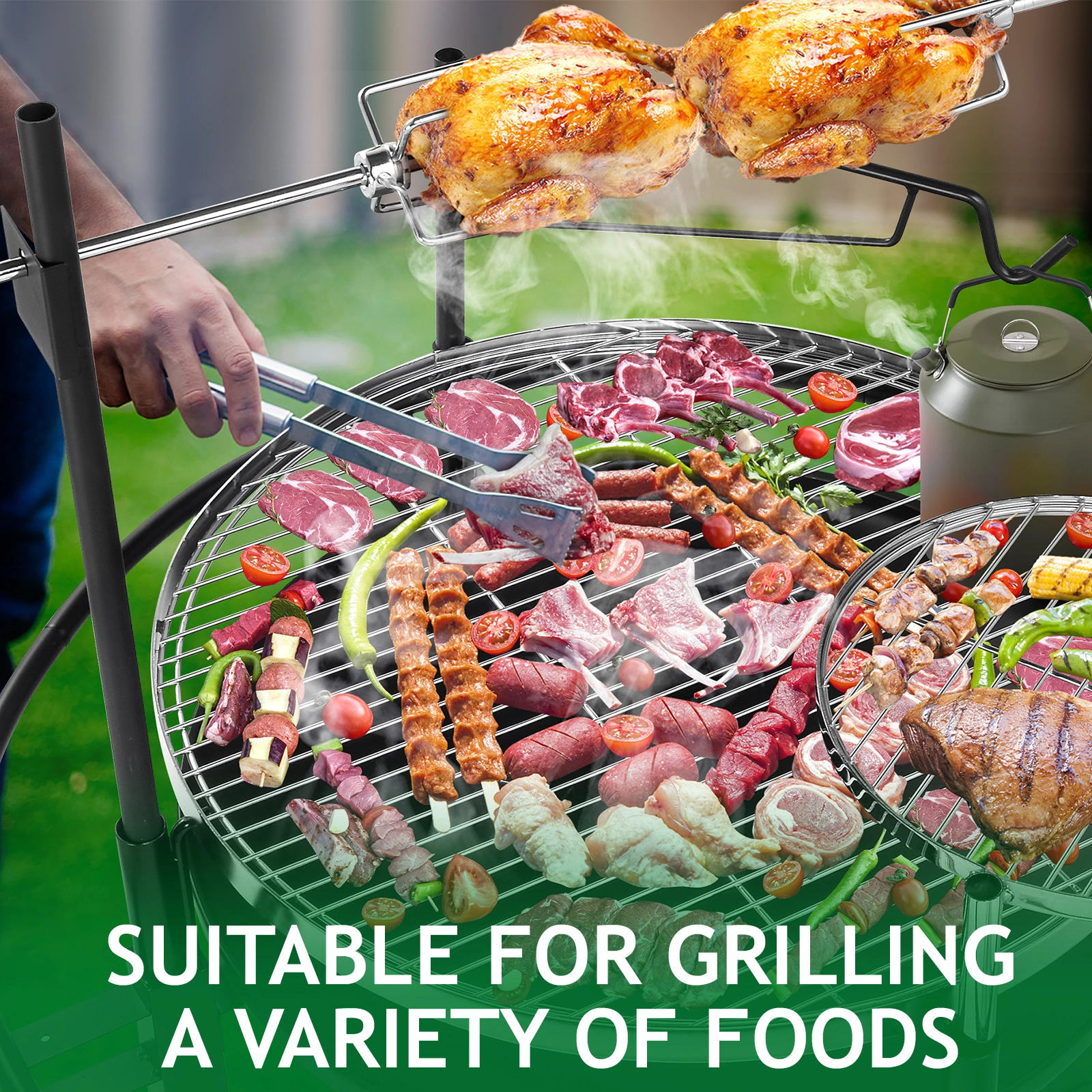 85*85*108cm Round Iron Spray Grill Black view 13