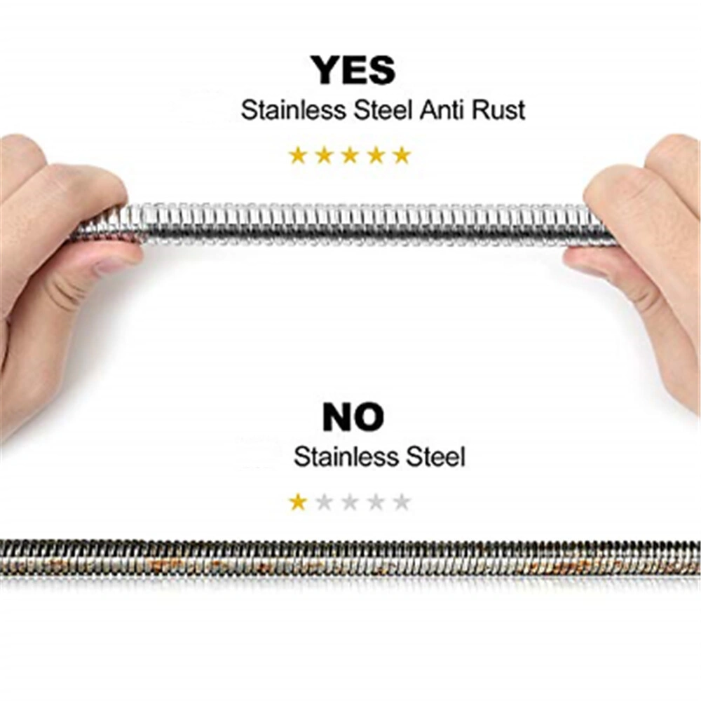 2m (79") Shower Head Hose, Flexible Handheld Bath Tubing Connector, Chrome Bathroom Replacement Tube (Shower Head Not Included) view 4