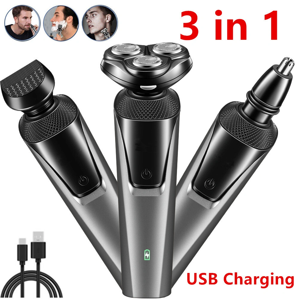USB Rechargeable 3-in-1 Men's Beard & Nose Hair Trimmer, Multi-Function Electric Shaver & Grooming Machine view 5