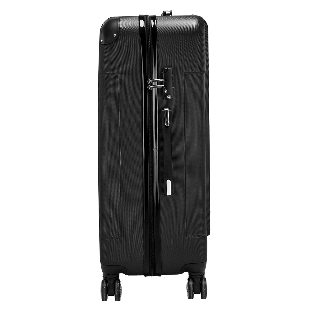 3-in-1 Portable ABS Trolley Suitcase 20 24 28 Inch Travel Luggage Case Black view 3