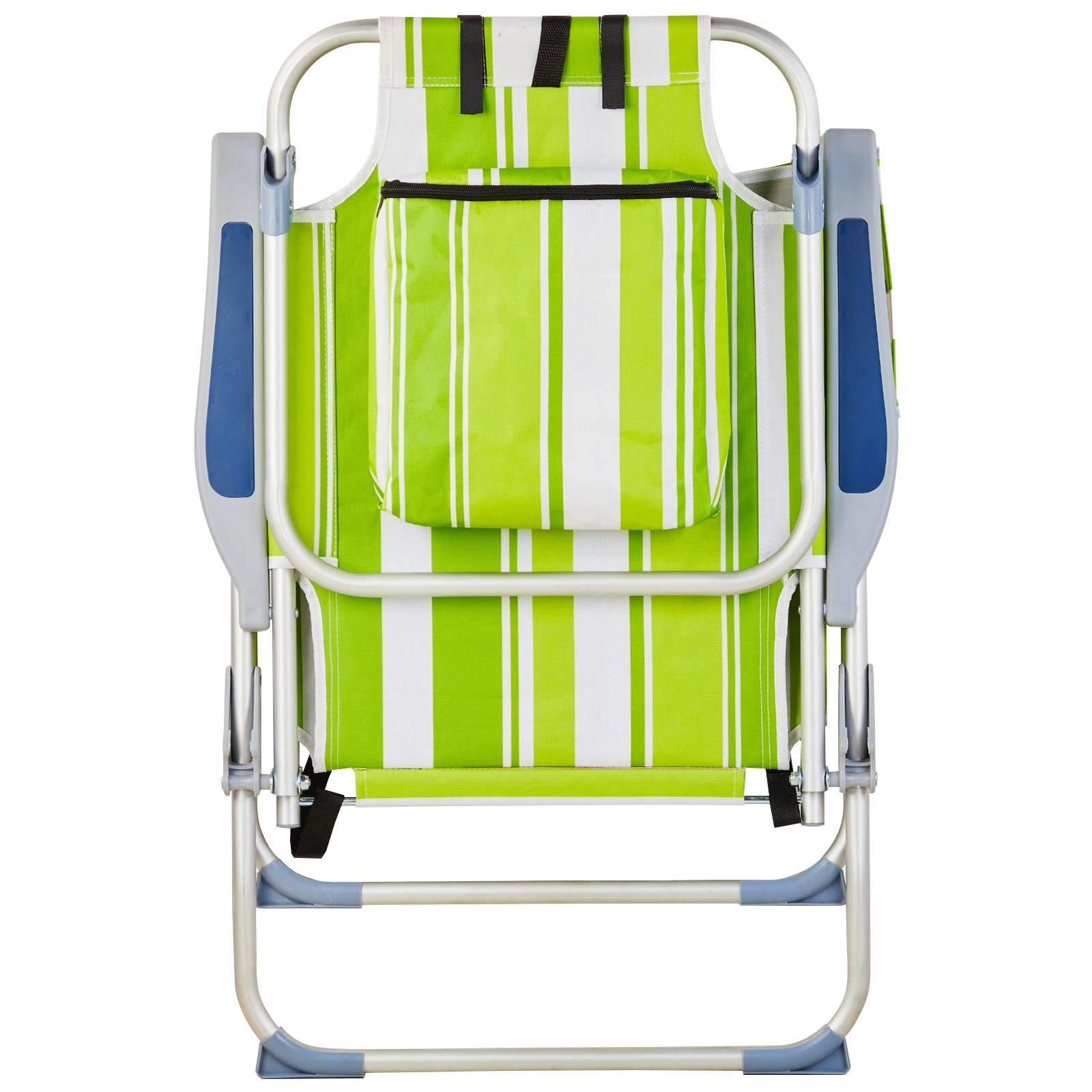 63*70*99cm Heightened Oxford Cloth Silver White Aluminum Tube Bearing 100kg Beach Chair Green Stripes view 13