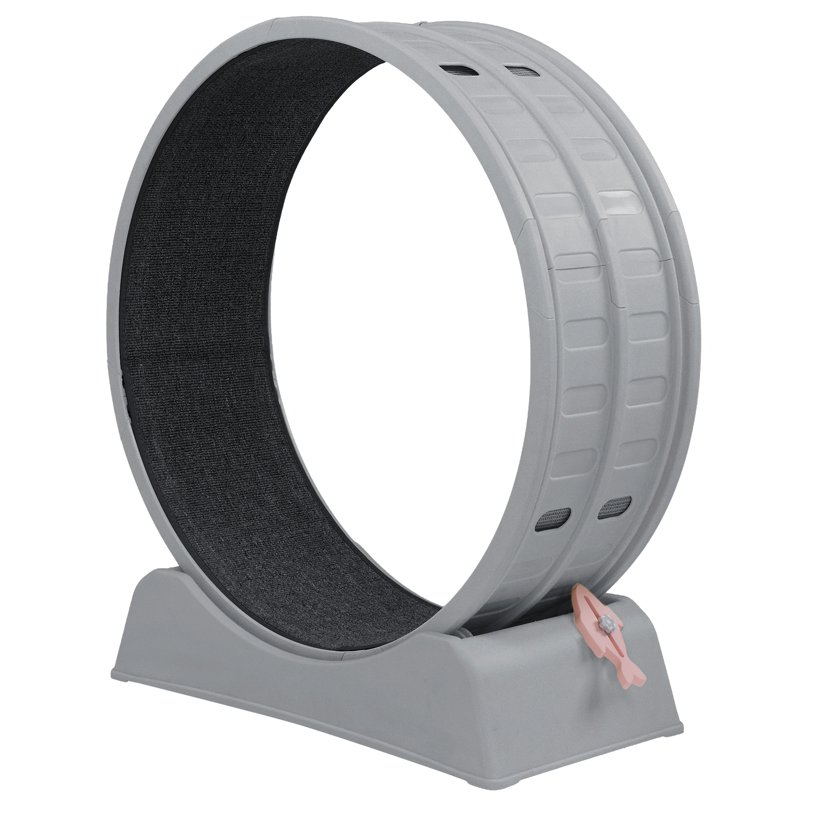 80*34*86CM, Gray PP track connector assembly, Round shape with gray carpet + 1 cat teaser stick, 15kg cat treadmill