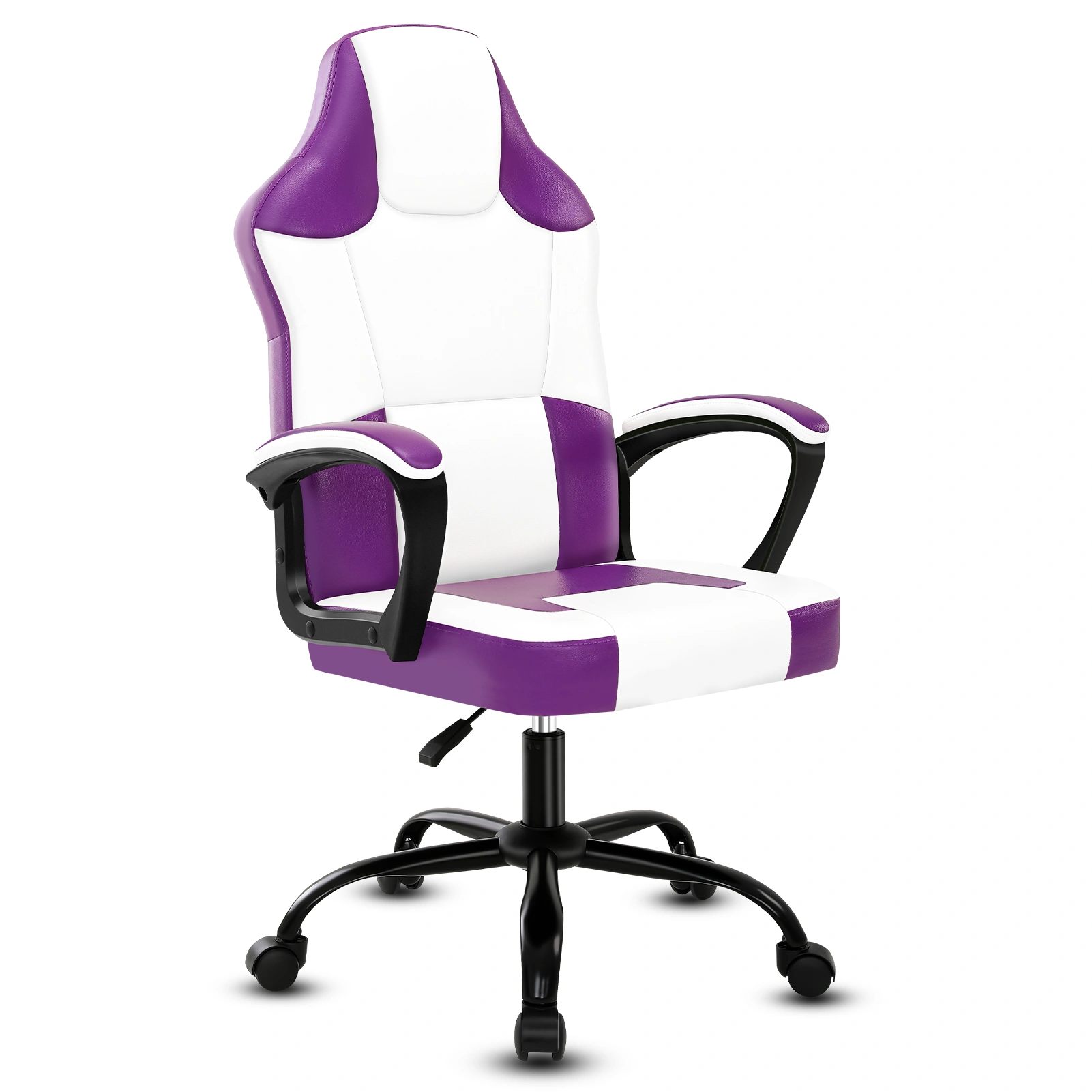 Gaming Chair Breathable PU Leather, Racing E-Sport Chair Height Adjustable Swivel Seat, Computer Desk Chair for Adults & Teenagers, Purple