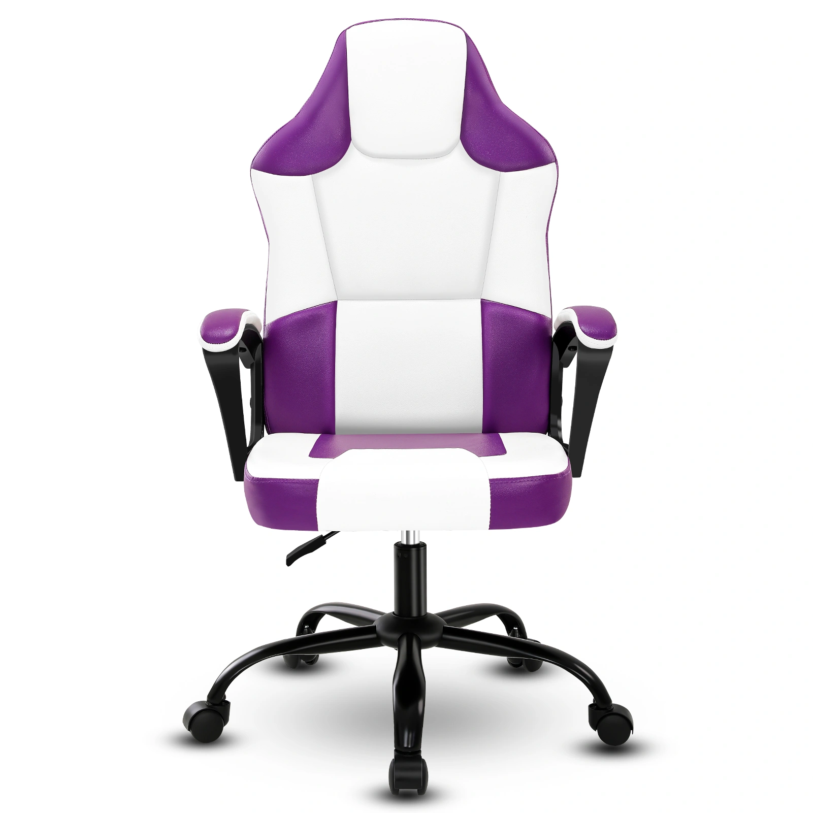 Gaming Chair Breathable PU Leather, Racing E-Sport Chair Height Adjustable Swivel Seat, Computer Desk Chair for Adults & Teenagers, Purple view 2