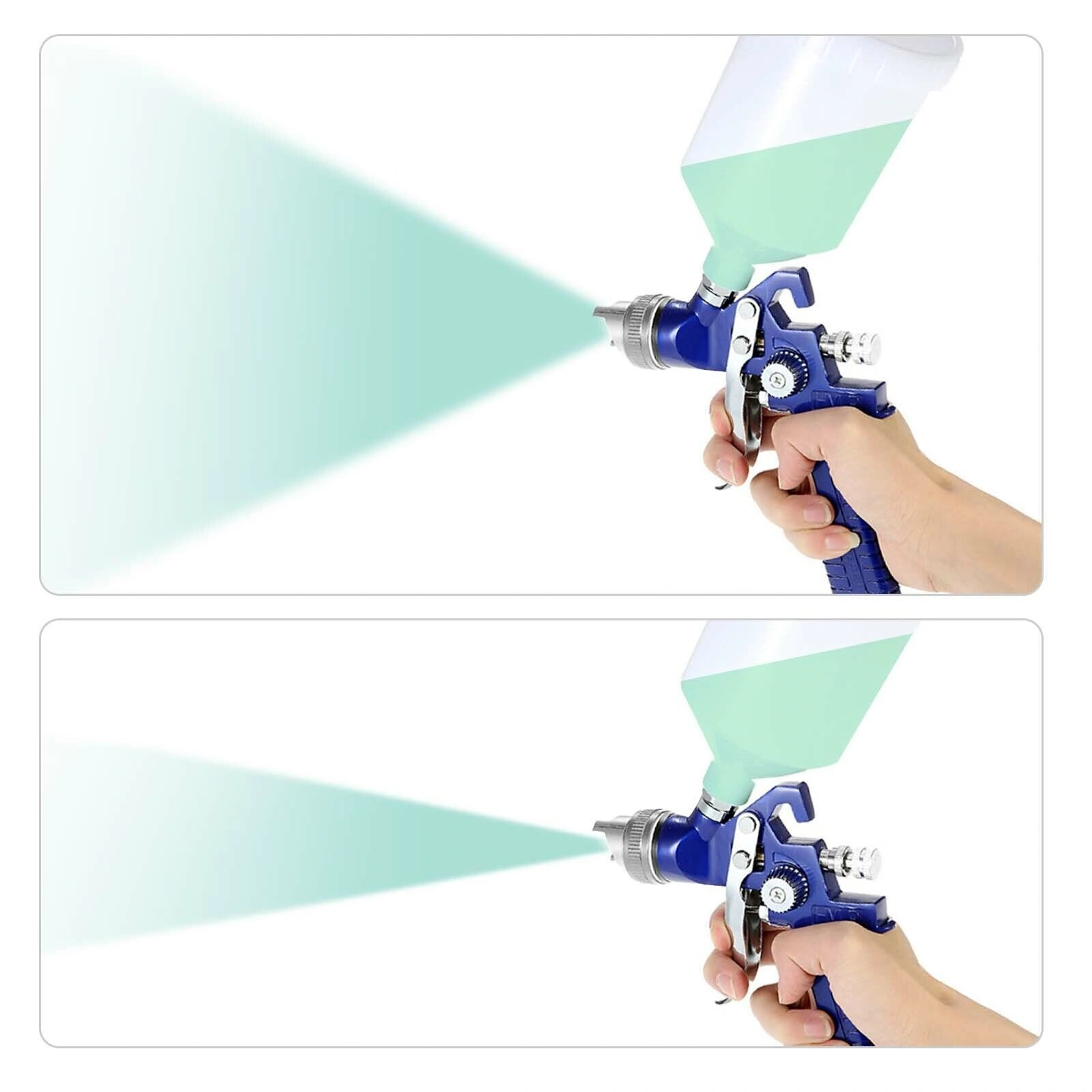 2x HVLP Spray Gun Kit, Air Gravity Feed for Vehicle Car Paint, 0.8mm & 1.4mm Nozzle view 3