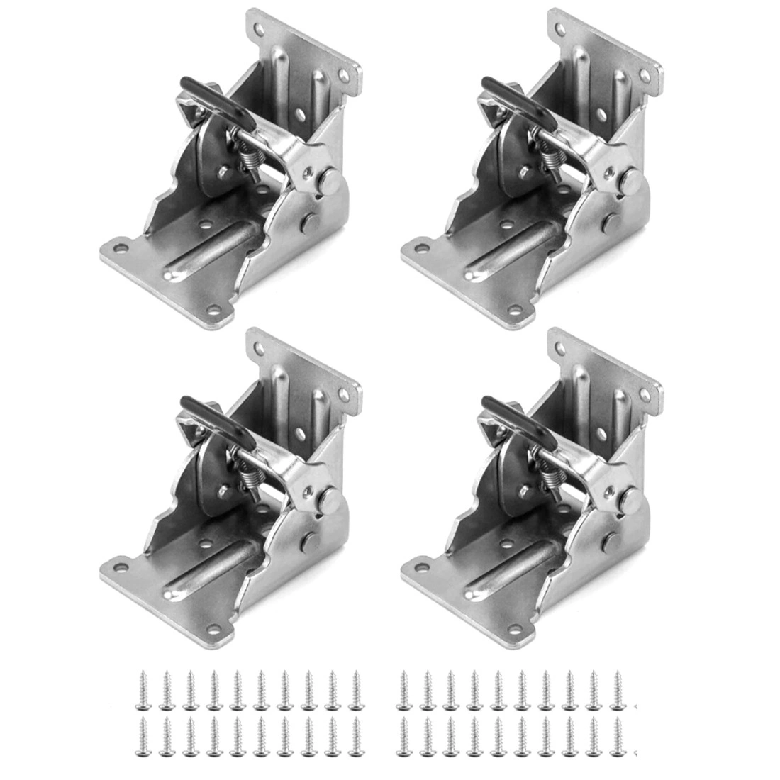 4x 90 Degree Self-Locking Hinges for Folding Table & Chair Legs, Heavy-Duty Bracket Hardware Replacement Parts view 5