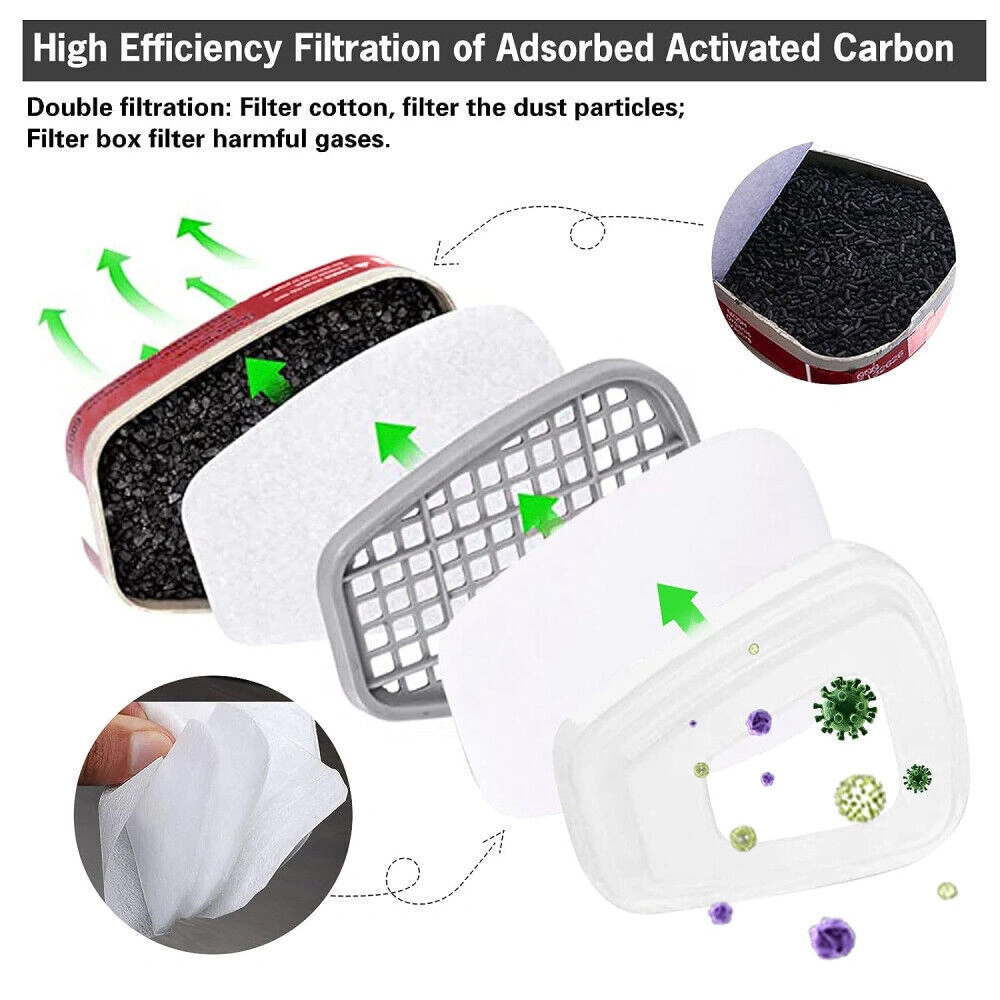 7-in-1 Respirator Mask Kit, Industrial Gas Mask for Spray Painting & Dust Protection, Reusable Safety Face Cover view 5