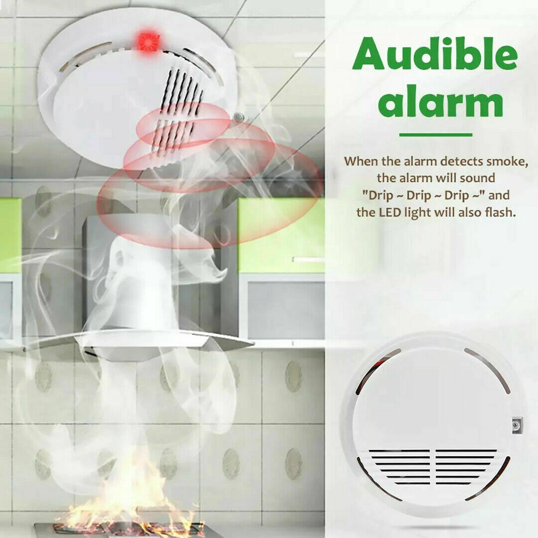 Smoke Alarm Detector Home Fire Safety Sensor Alert Battery Included view 8