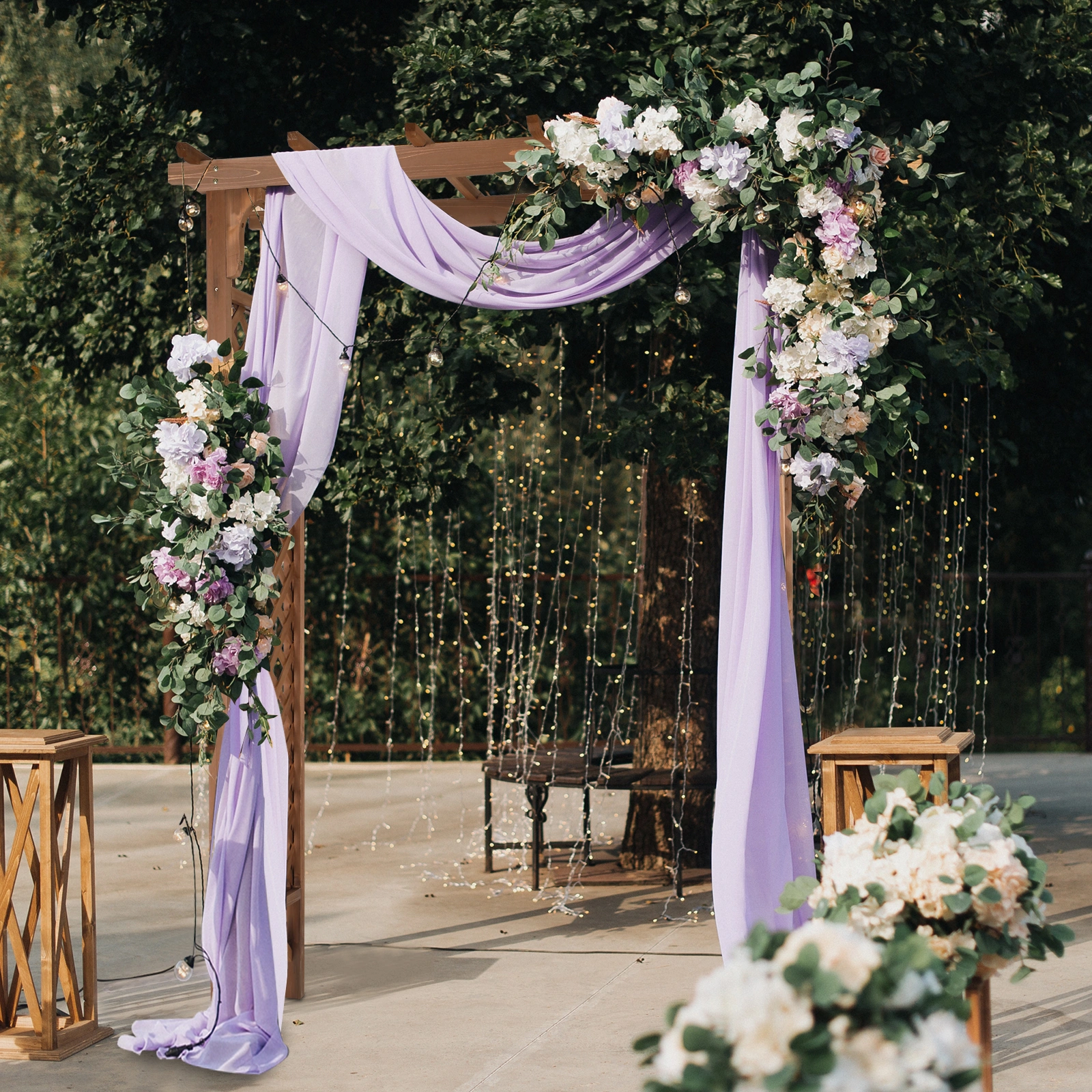 152*60*215cm Beautiful And Practical Flat-Topped Wooden Arch Garden Arch Dark Brown view 15