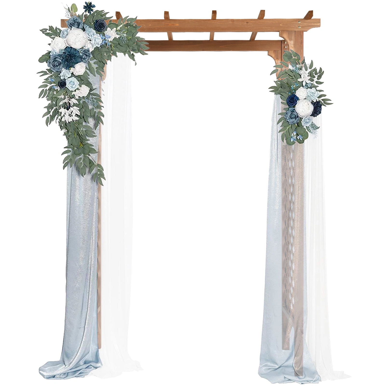 152*60*215cm Beautiful And Practical Flat-Topped Wooden Arch Garden Arch Dark Brown view 8