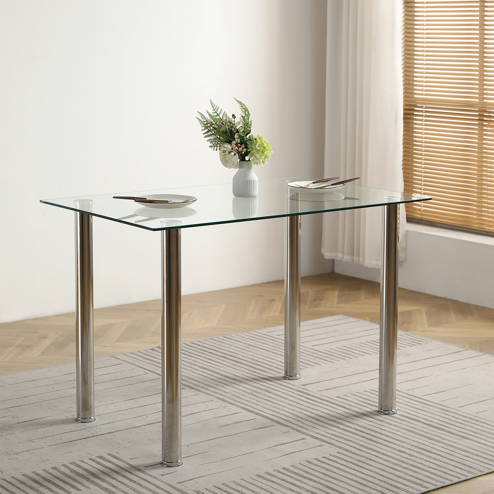 110CM Clear Color Dining Table Set (This product will be split into two packages) view 31