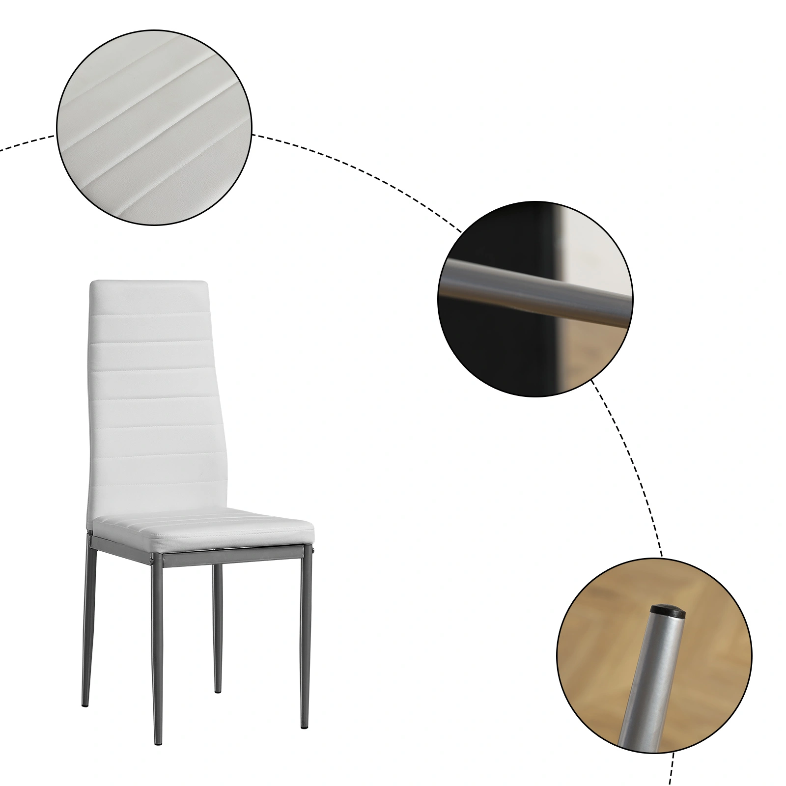 110CM Clear Color Dining Table Set (This product will be split into two packages) view 9