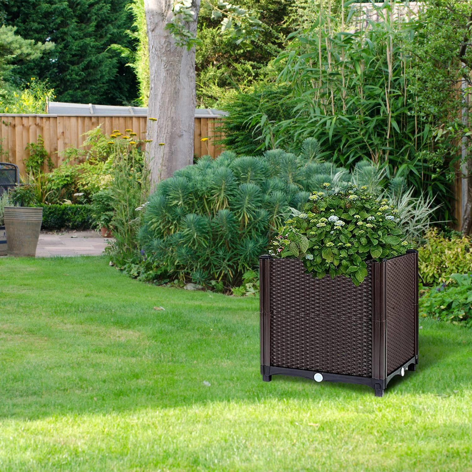 Raised Garden Bed Planter - Elevated Plastic Planters Box for Outdoor Flowers, Vegetables, Tomatoes & Herbs - Garden, Patio, Balcony, Deck