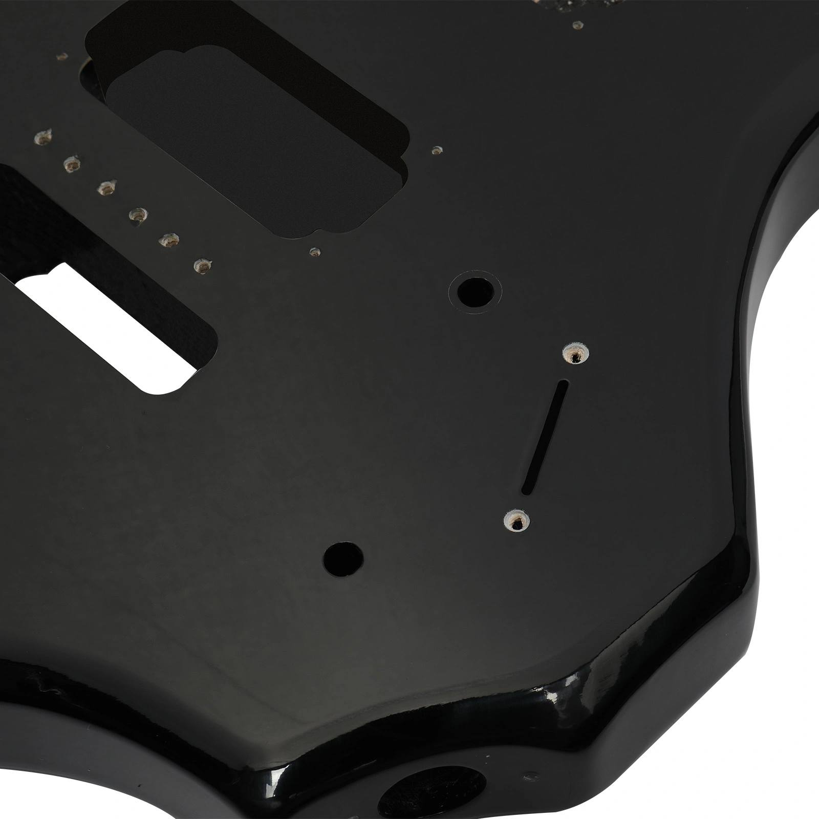 DIY 6 String Flame Shaped Style HSH Electric Guitar Kits with Mahogany Body, Maple Neck and Accessories Black view 5