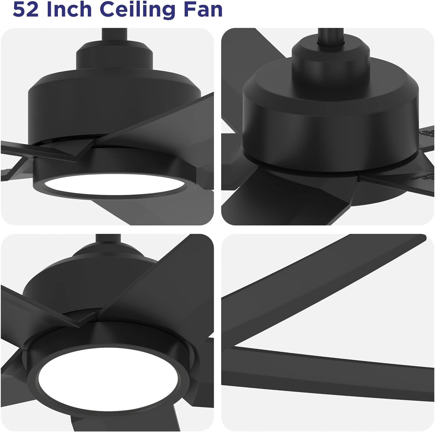 52 inch Ceiling Fans with Lights, Large Air Volume Ceiling Fans with Reversible Quiet DC Motor and Remote, 5D-W5, 5X-W5[Unable ship on weekends, TK/TEMU only for pickup, only TX10643 warehouse supports GOFO] view 2