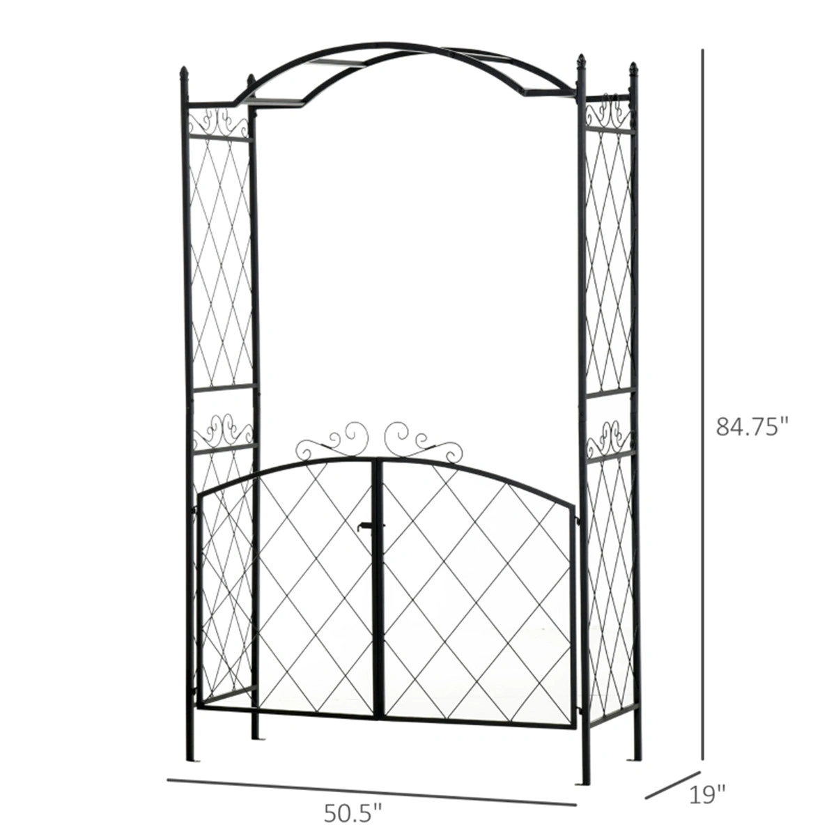 Heavy Duty Metal Garden Arch for Climbing Plants, Outdoor Vertical Trellis, Sturdy Metal Garden Arch for Flowers, Vine, Roses, Wisteria, Lavender, Greenery - 7FT x 3FT view 3