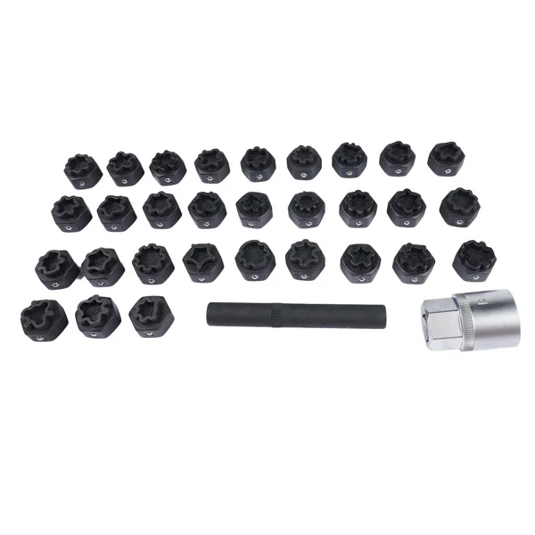 32Pcs Wheel Lock Lug Nut Master Key Set Removal Socket Tool Kit Fit for Mercedes-Benz view 3