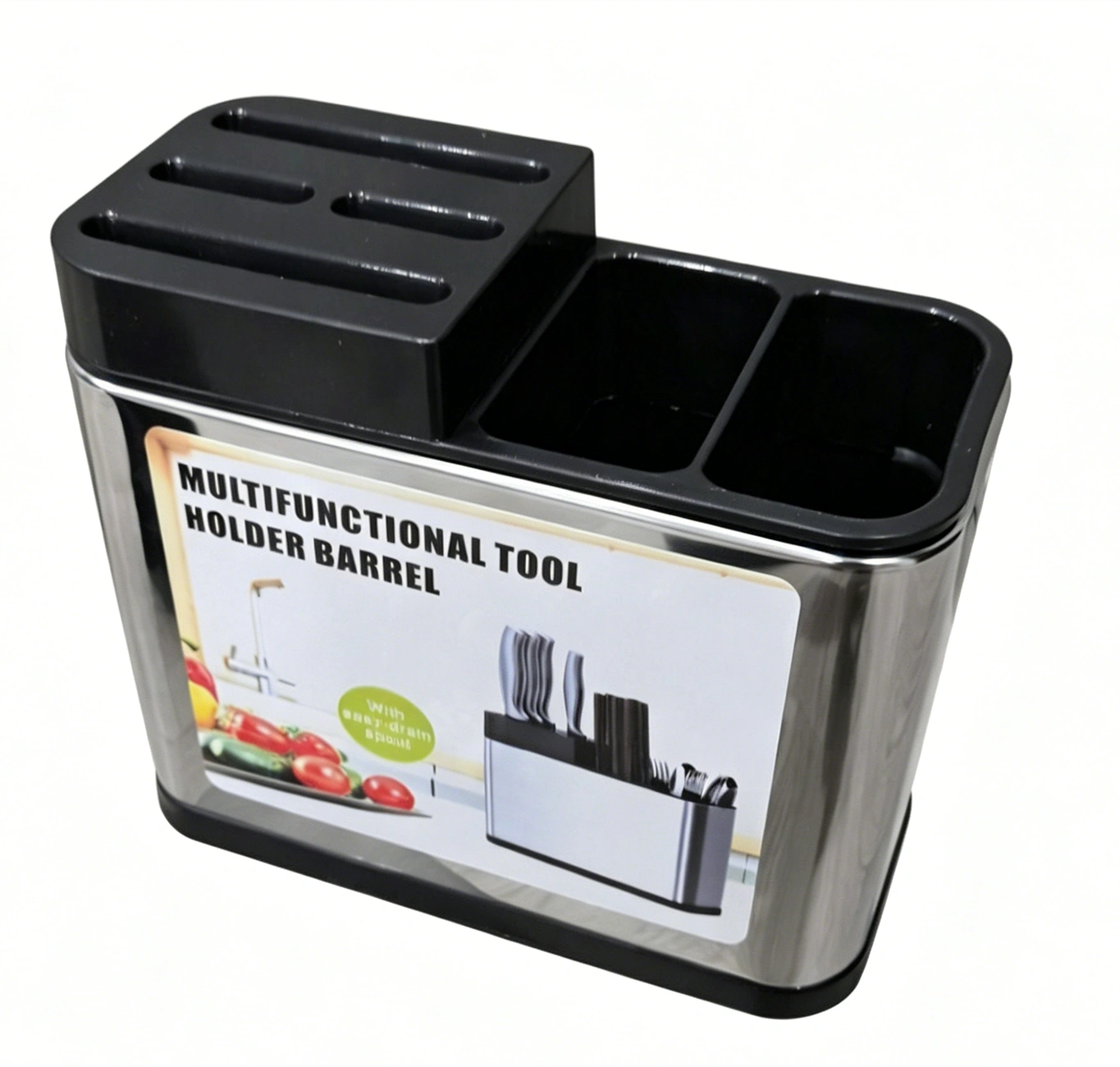 Kitchen Knife Block & Cutlery Holder Storage Rack Organizer - Utensil Chopstick Caddy view 2
