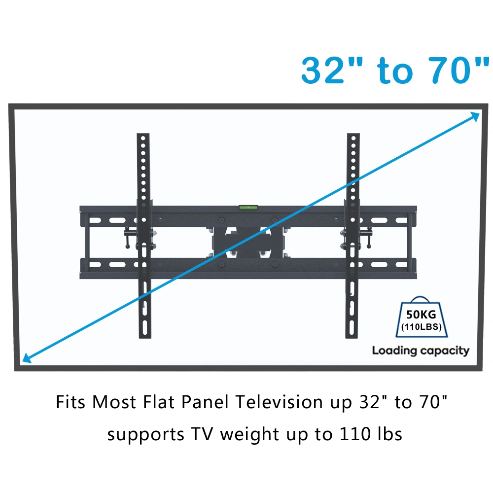 TMDS-204 32"-70" 110Lbs VESA600*400 Full Motion TV Wall Mount Tilt Range 0-15° view 20